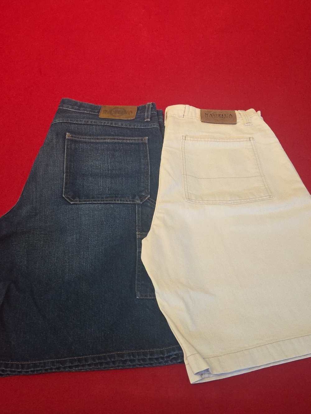 Lot of 2 Mens waist sizen36 Nautica Men’s Dual Denim & Cream Jean Shorts